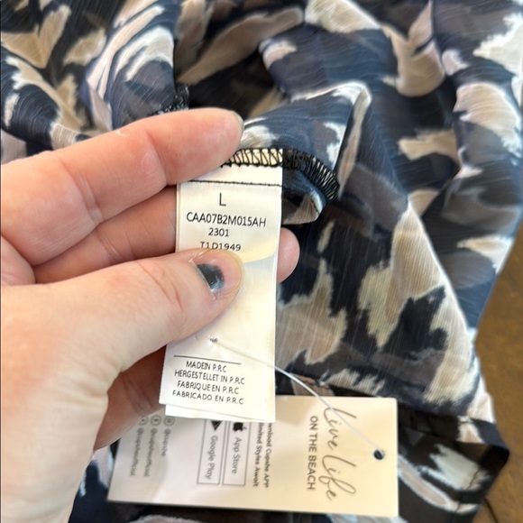 Cupshe Moon & Spoon Leopard Print Swim Cover-Up Kimono Size L - Picture 9 of 10